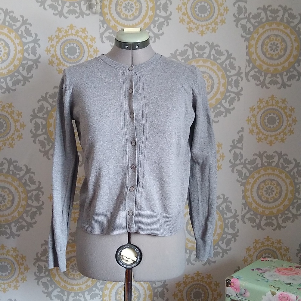 A New Day basic classic gray long sleeve button down cardigan extra small